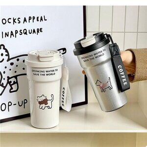 Cute Cat Stainless Steel Tumbler with Straw